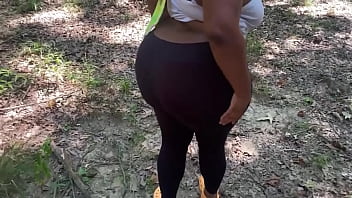 Handsomedevan walk up on a lost phat arse  plumper in the forest so he tears up her butt fuckhole