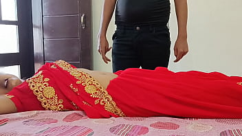 Freshly married molten indian desi village aunty was nailing firm with step-son on clear Hindi audio