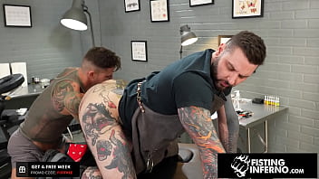 Muscled Tattooer Rosebuded By Jock Knuckle - Hairy man Bryce, Archer Croft - FistingInferno