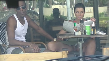 Cuckold Wifey #4 Part 3 - Husband films me outside a cafe Upskirt Showcasing and having an Multiracial affair with a Ebony Man!!!