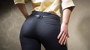 Ideal Caboose Chinese In Cock-squeezing Work Pants Taunts Evident Thong Line