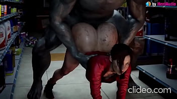 Mr X gives Claire Redfield a cute great pummeling