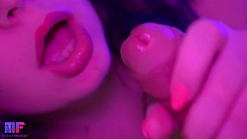 Sensitive close-up deep-throat off with jizz in throat