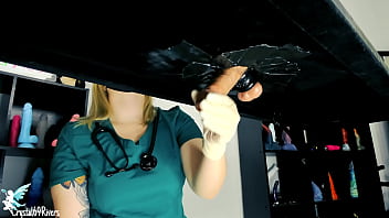 Insane Nurse Stroking Table and Fucktoys