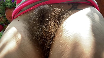 Unshaved pubic hair outdoor 2 ciggies