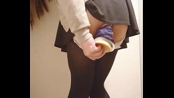 Asian chick public switching apartment smash stick getting off