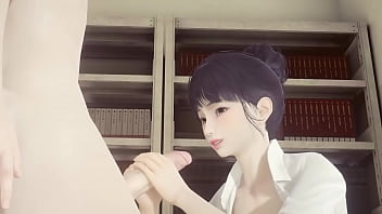 Manga Pornography Uncensored - Shoko milks off and spunks on her face and gets plumbed while gripping her melons - Chinese Asian Manga Anime Game Pornography
